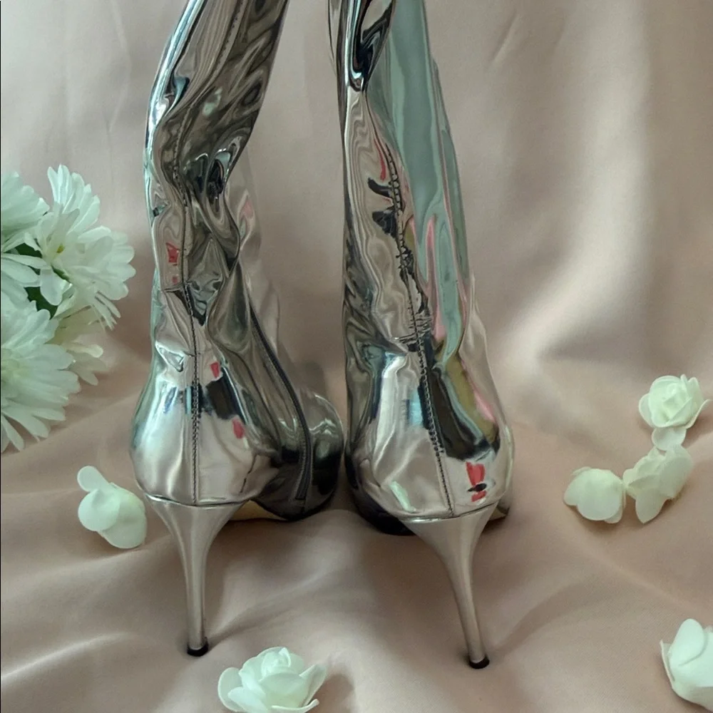 Metallic Stiletto Knee High Boots | Trendy Fall Winter Must Have - Picture 6 of 11